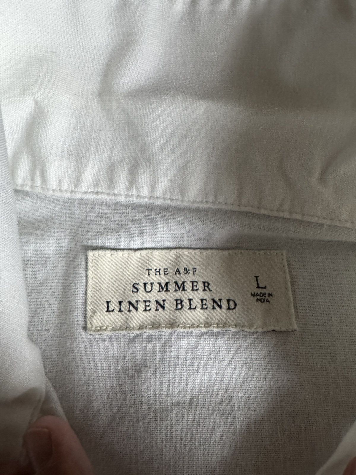 Abercrombie & Fitch White Linen Summer T Shirt Size US L / EU 52-54 / 3 - 2 Thumbnail