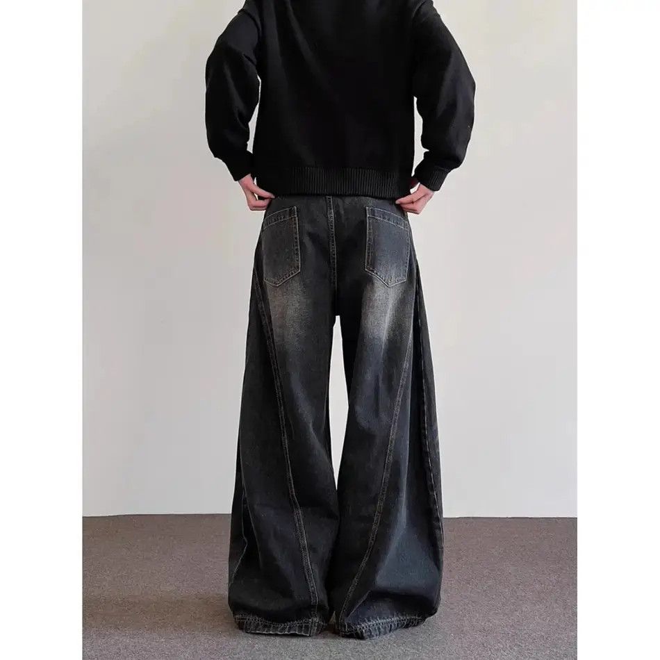 Japanese Brand Retro loose wide leg straight leg jeans Size US 32 / EU 48 - 3 Thumbnail