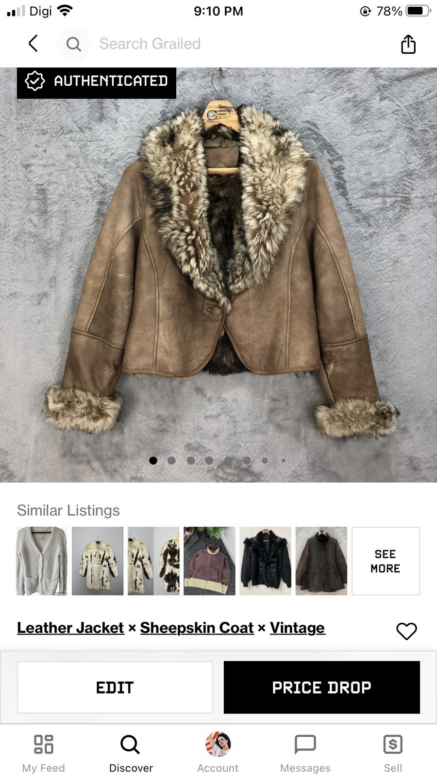 Vintage 90's Sheepskin Fur Suede Leather Jacket #5344-185 Size XS / US 0-2 / IT 36-38 - 12 Thumbnail