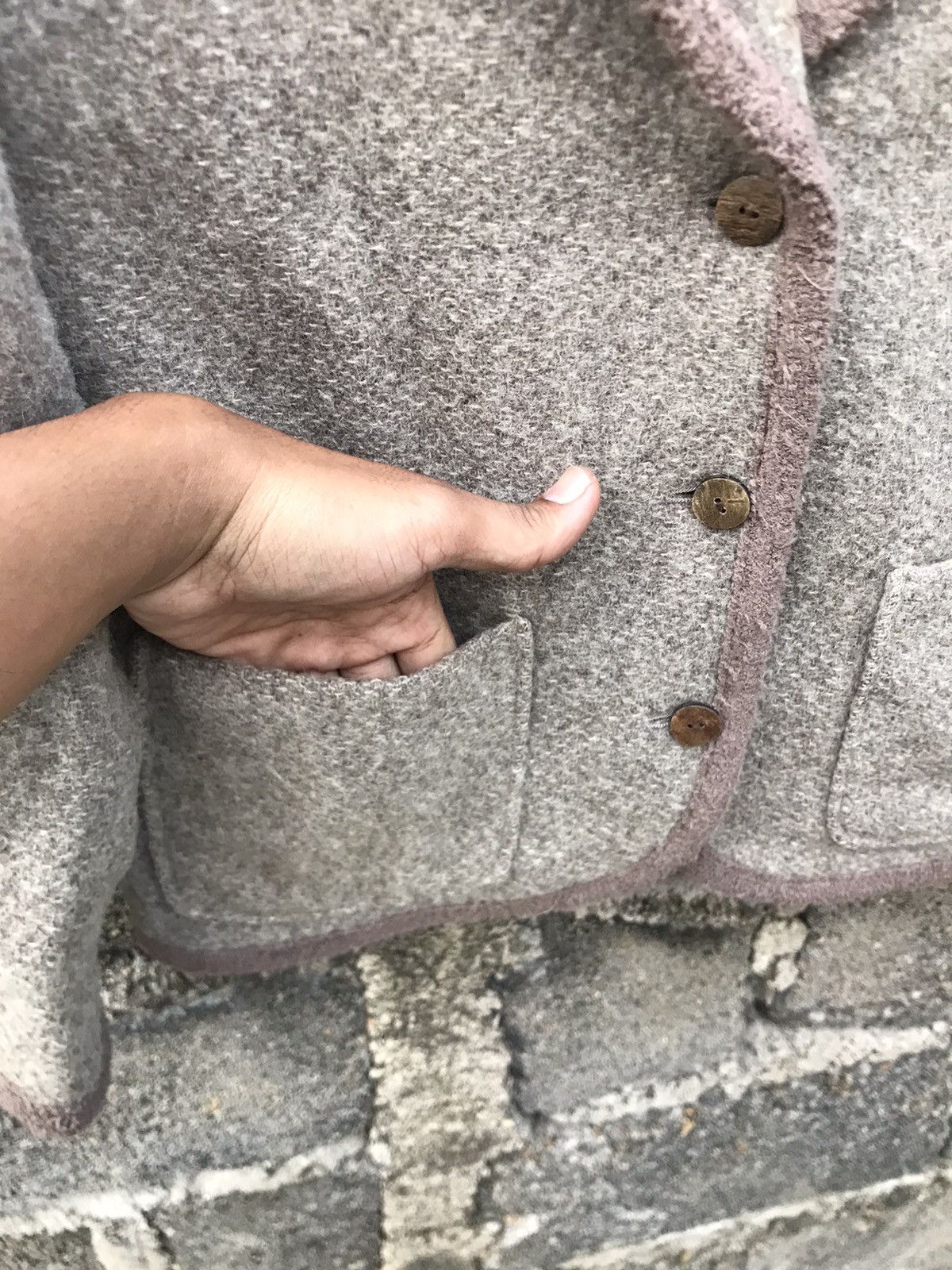 Japanese Brand × Vintage ⚡️Andre Bercher Wool Cropped Coat Size S / US 4 / IT 40 - 6 Thumbnail