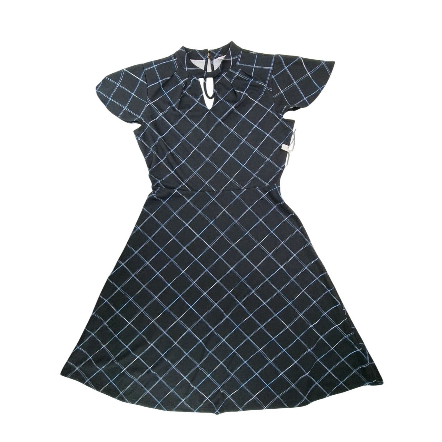 Liz Claiborne Liz Claiborne Black Plaid Square Fit Flare Dress Women Sz 6 Size M / US 6-8 / IT 42-44 - 1 Thumbnail