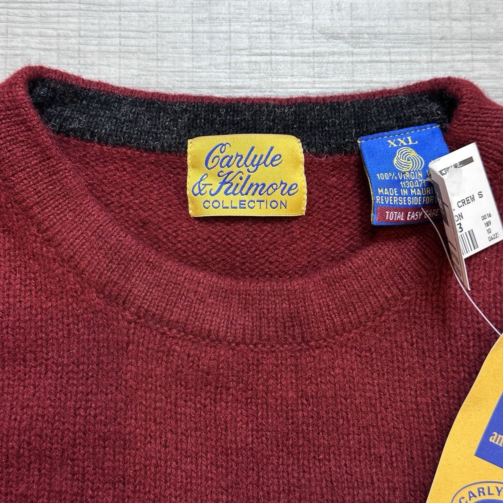 Vintage Vintage Carlyle & Kilmore Men's 2XL Virgin Wool Red Sweater Size US XXL / EU 58 / 5 - 7 Thumbnail