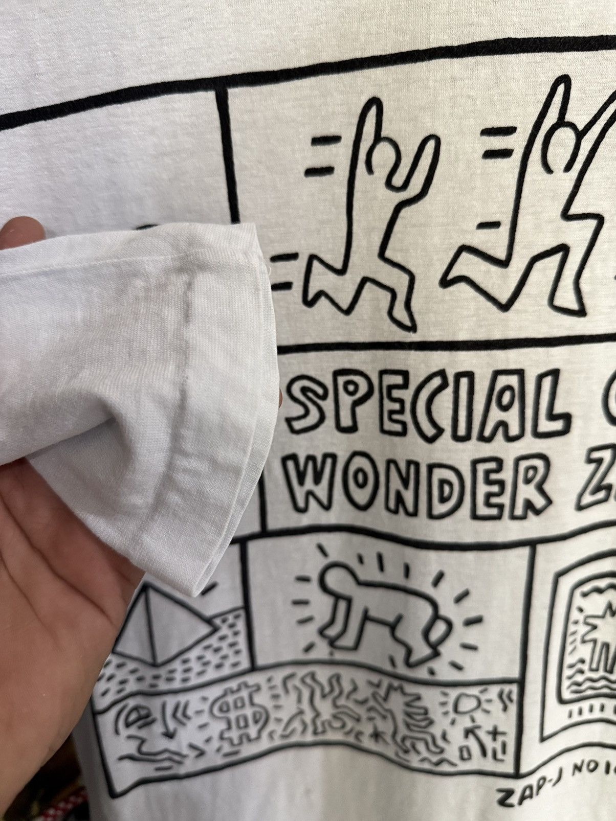 Arts & Science × Keith Haring × Vintage Vintage 90s Keith Haring Special Crew Worder Zap-J Art Tee Size US L / EU 52-54 / 3 - 7 Thumbnail