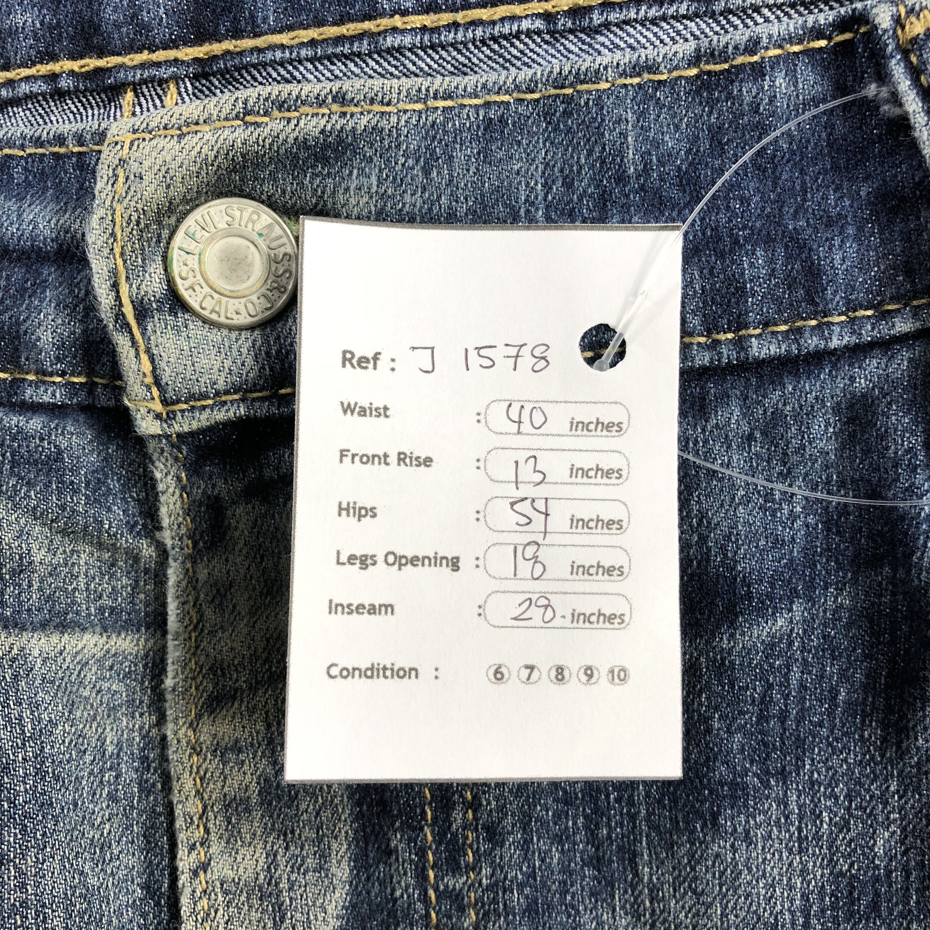 Levi's Vintage Blue Wash Levis Jeans-J1578 Size US 40 / EU 56 - 12 Thumbnail