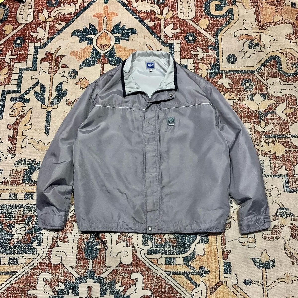 image of Quiksilver Vintage 90's Jacket Direct Audio System Oversized in Grey, Men's (Size XL)