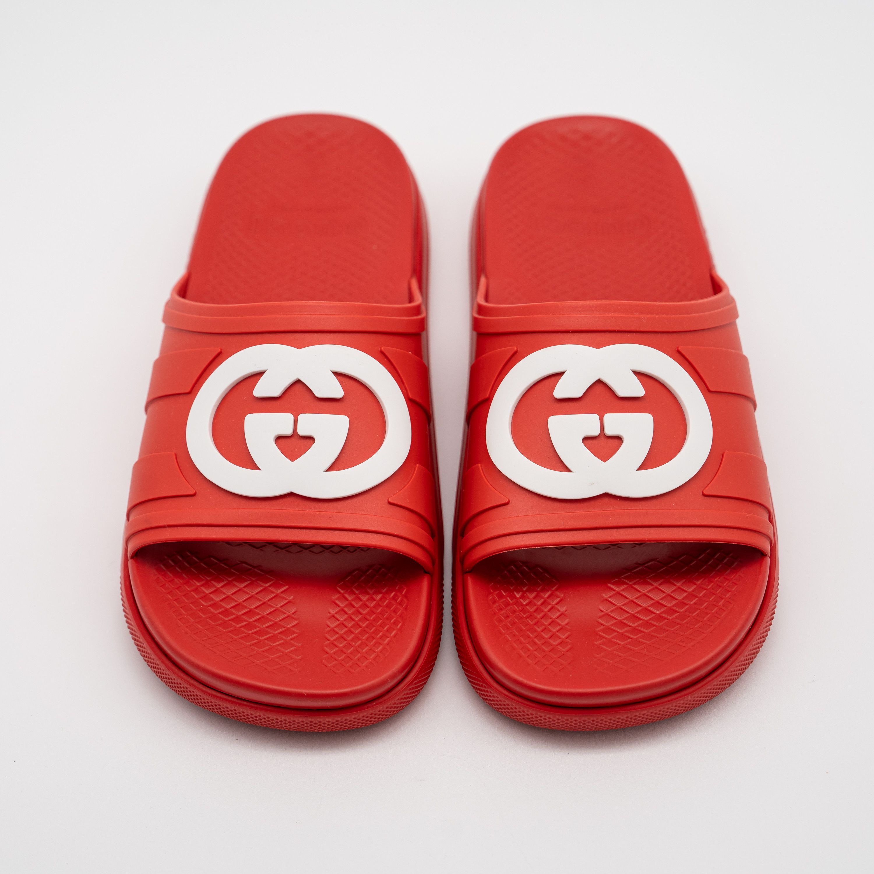Gucci 7G 7.5 US Gucci GG White Red Slides Sandals Rubber Size US 7.5 / EU 40-41 - 3 Thumbnail