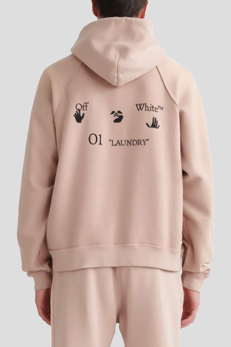 Off-White o1gr1nt0125 Laundry Raglan Skate Hoodie in Beige Size US S / EU 44-46 / 1 - 4 Thumbnail