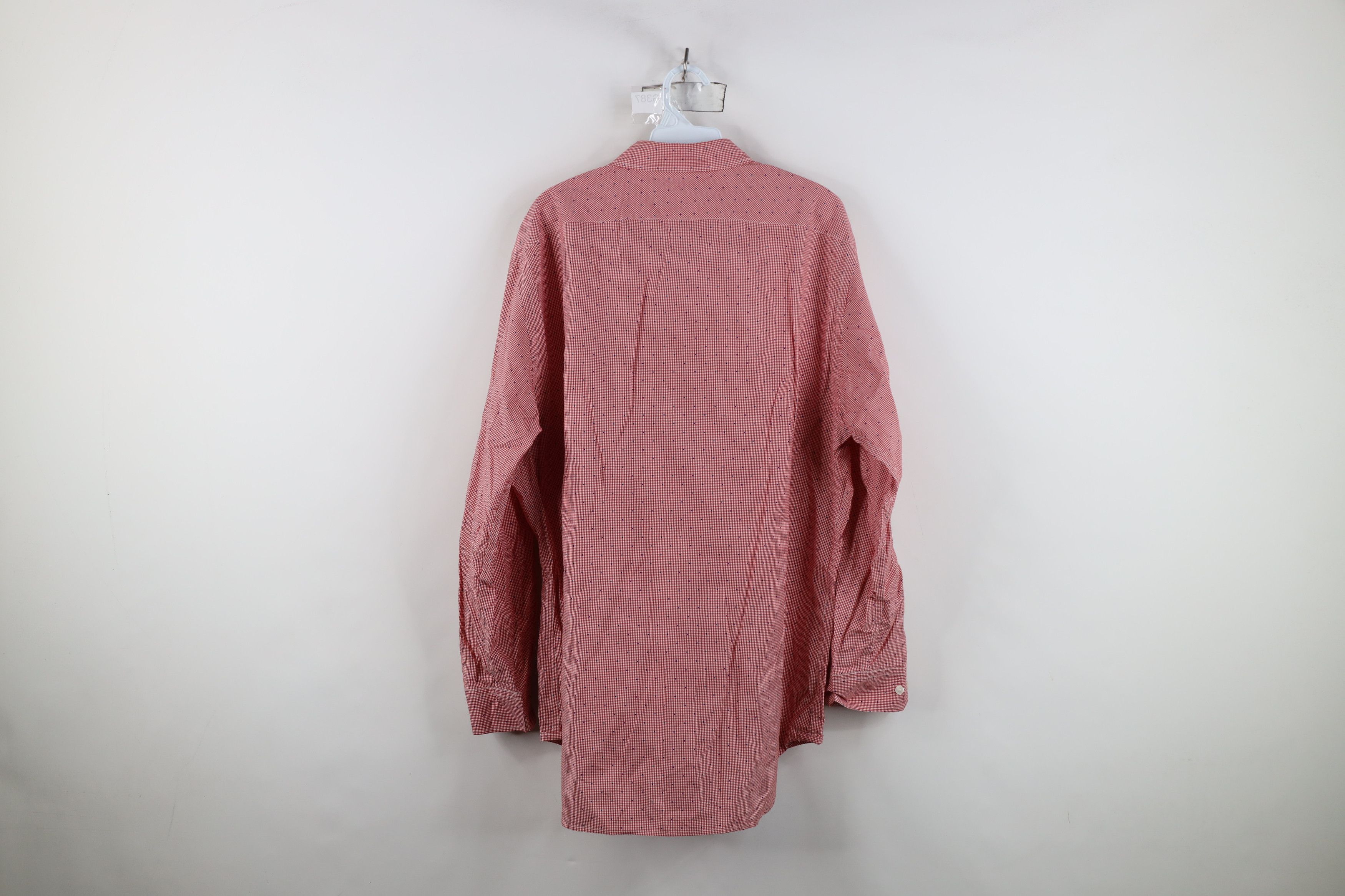 Vintage Thomas Pink Polka Dot Plaid Collared Button Down Shirt Red Size US XXL / EU 58 / 5 - 10 Thumbnail