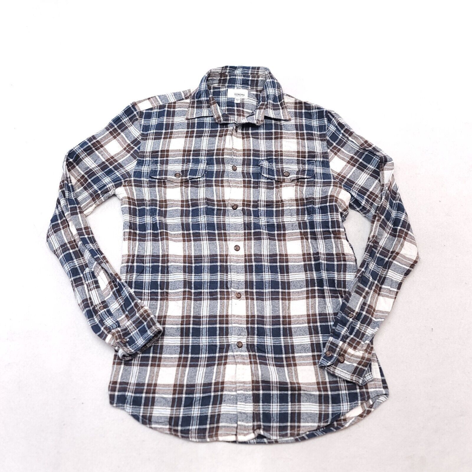 Sonoma Sonoma Tartan Flannel Button Up Shirt Mens Size Small S Blue Size US S / EU 44-46 / 1 - 2 Thumbnail