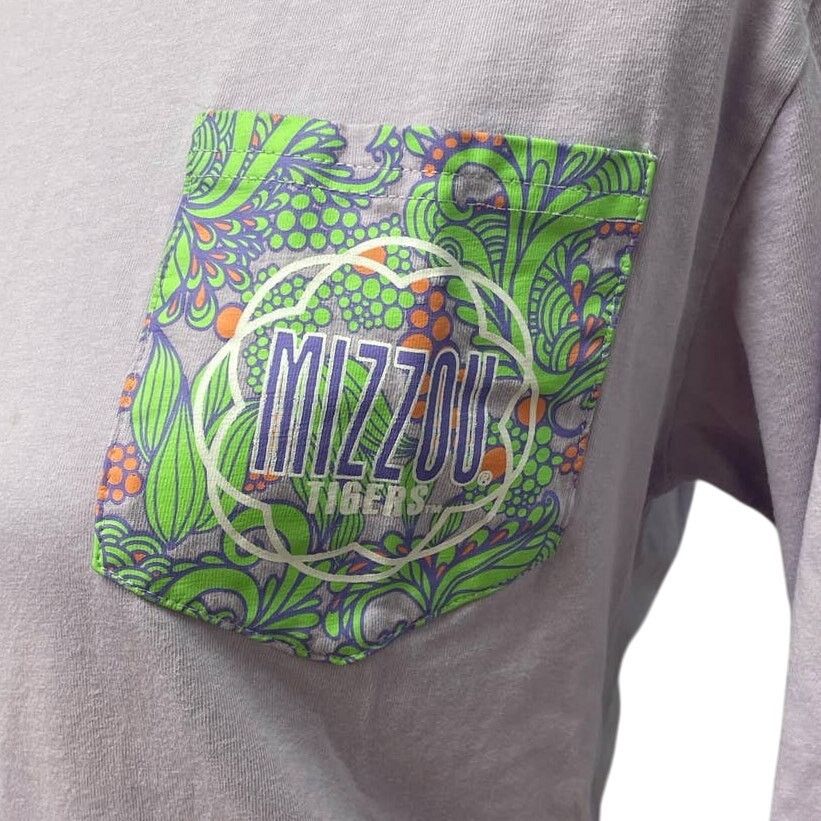 Champion Mizzou Womens Small Purple Green Long Sleeve Tee Size S / US 4 / IT 40 - 3 Thumbnail