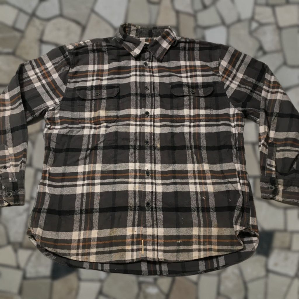 Vintage Jachs Men's Shirt Plaid Long Sleeve Heavyweight Flannel Button Up Shacket XL Gray Cotton Size US XL / EU 56 / 4 - 1 Thumbnail