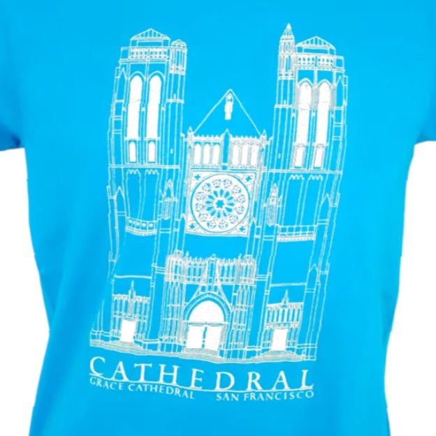 Vintage VINTAGE Grace Cathedral T Shirt Mens XS Blue 80s San Francisco Made In USA Christian 80s 90s Shirt Mens Blue Cotton Crew Neck Short Sleeve Oneita Size US XS / EU 42 / 0 - 2 Thumbnail