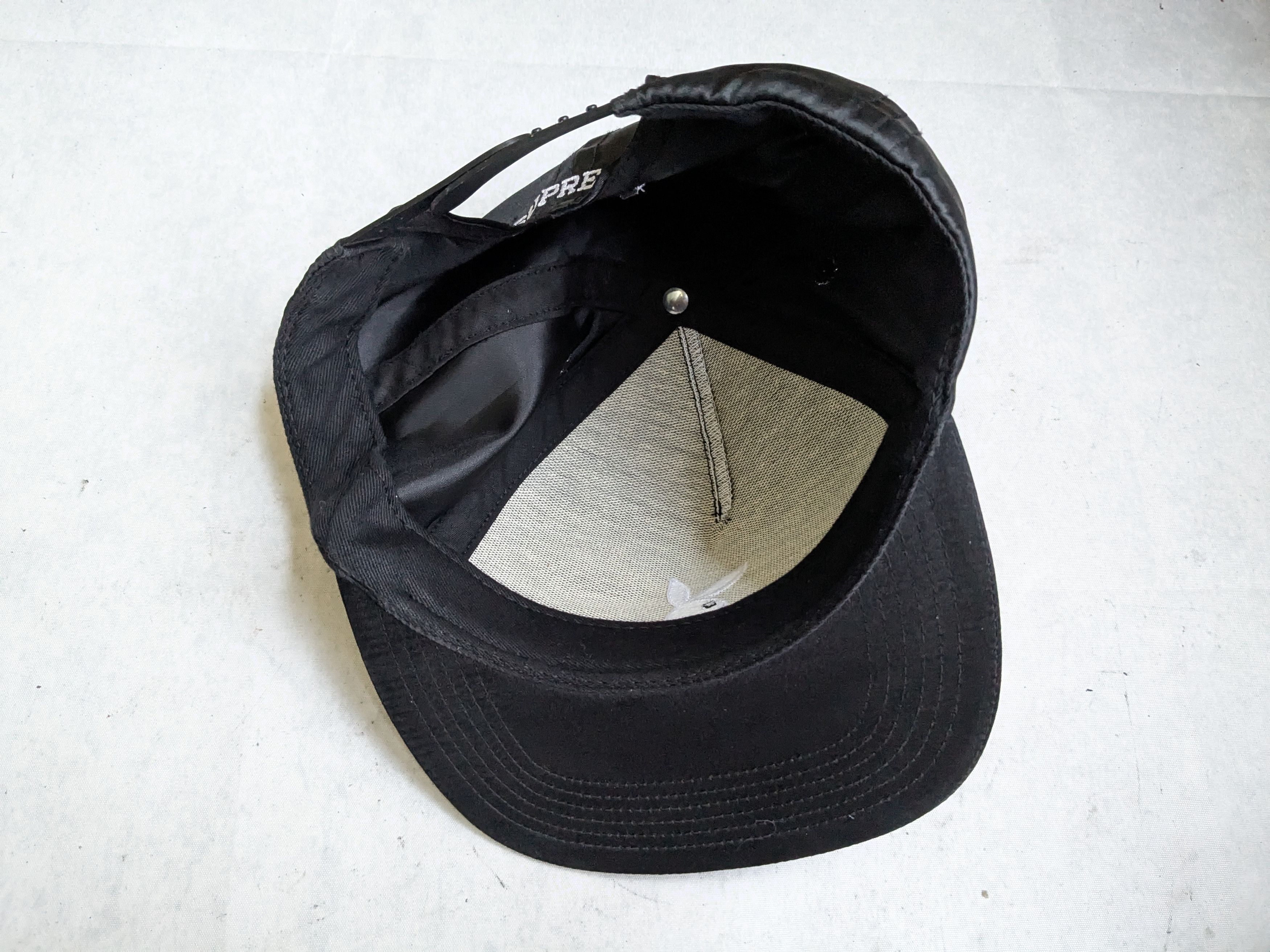 Playboy × Supreme Supreme Playboy Satin 6 Panel Hat Cap Black Adjustable Size ONE SIZE - 9 Thumbnail