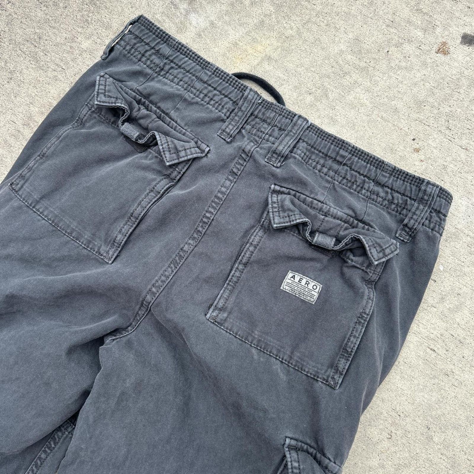 Aeropostale Black y2k aeropostale baggy cargo pants Size US 30 / EU 46 - 5 Thumbnail