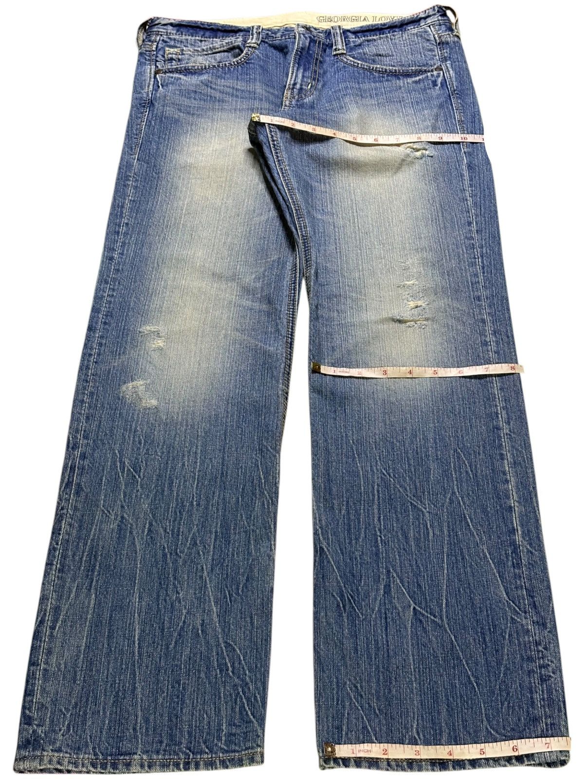 Japanese Brand Vintage Japanese Brand Rusty Mud Wash Distressed Jeans Size 31" - 14 Thumbnail