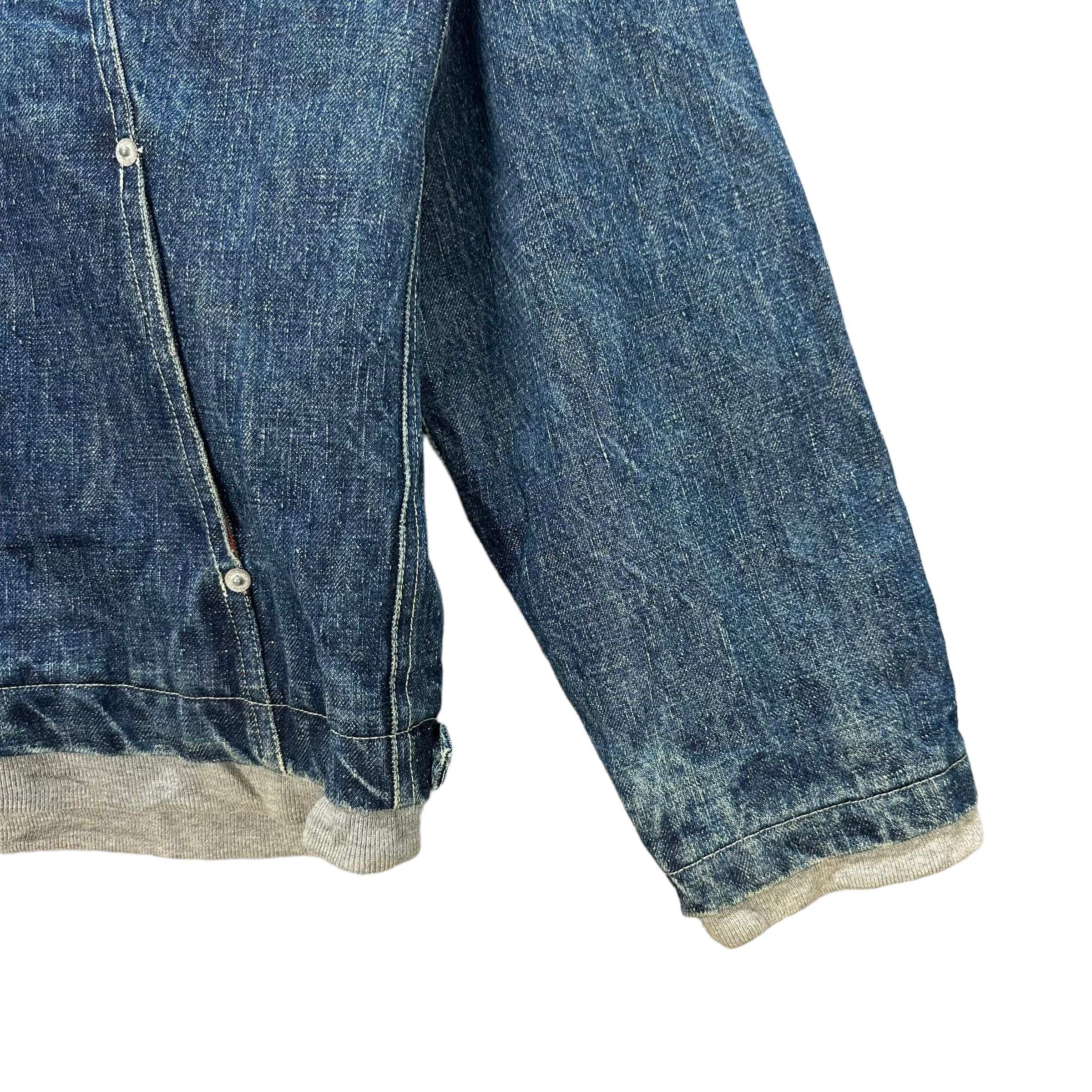 Japanese Brand MONTAGE DENIM CROWD DISTRESSED DOUBLE LAYER JACKET #8391-007 Size US L / EU 52-54 / 3 - 6 Thumbnail