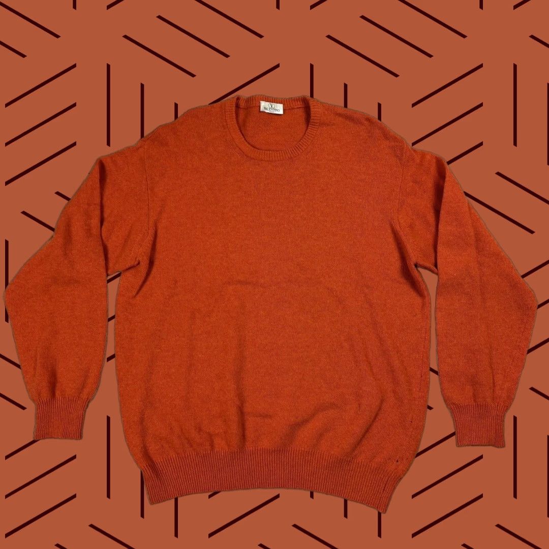 Valentino VINTAGE VALENTINO CREWNECK SWEATER 100% WOOL ORANGE MENS 2XL RARE Size US XXL / EU 58 / 5 - 1 Thumbnail