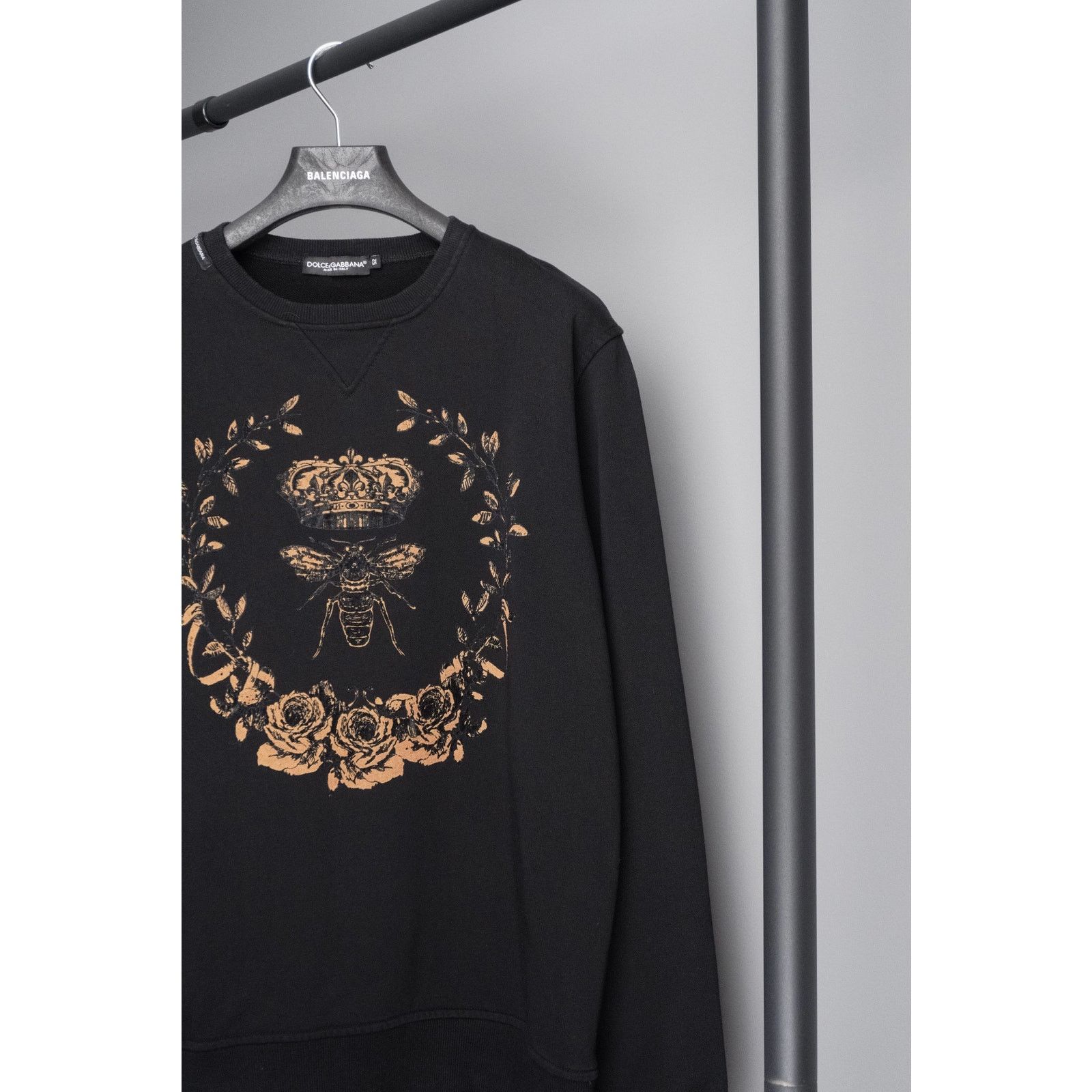 Dolce & Gabbana Dolce gabbana king bee print gold logo black crew sweatshirt Size US L / EU 52-54 / 3 - 3 Thumbnail