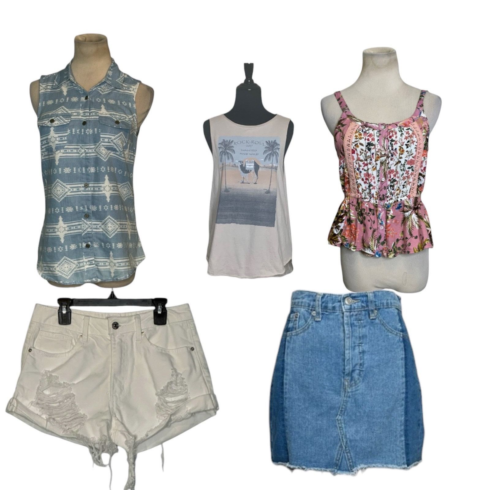 Anthropologie Women Summer Boho Tops Short Skirt Bundle 6 size Small Size S / US 4 / IT 40 - 1 Thumbnail