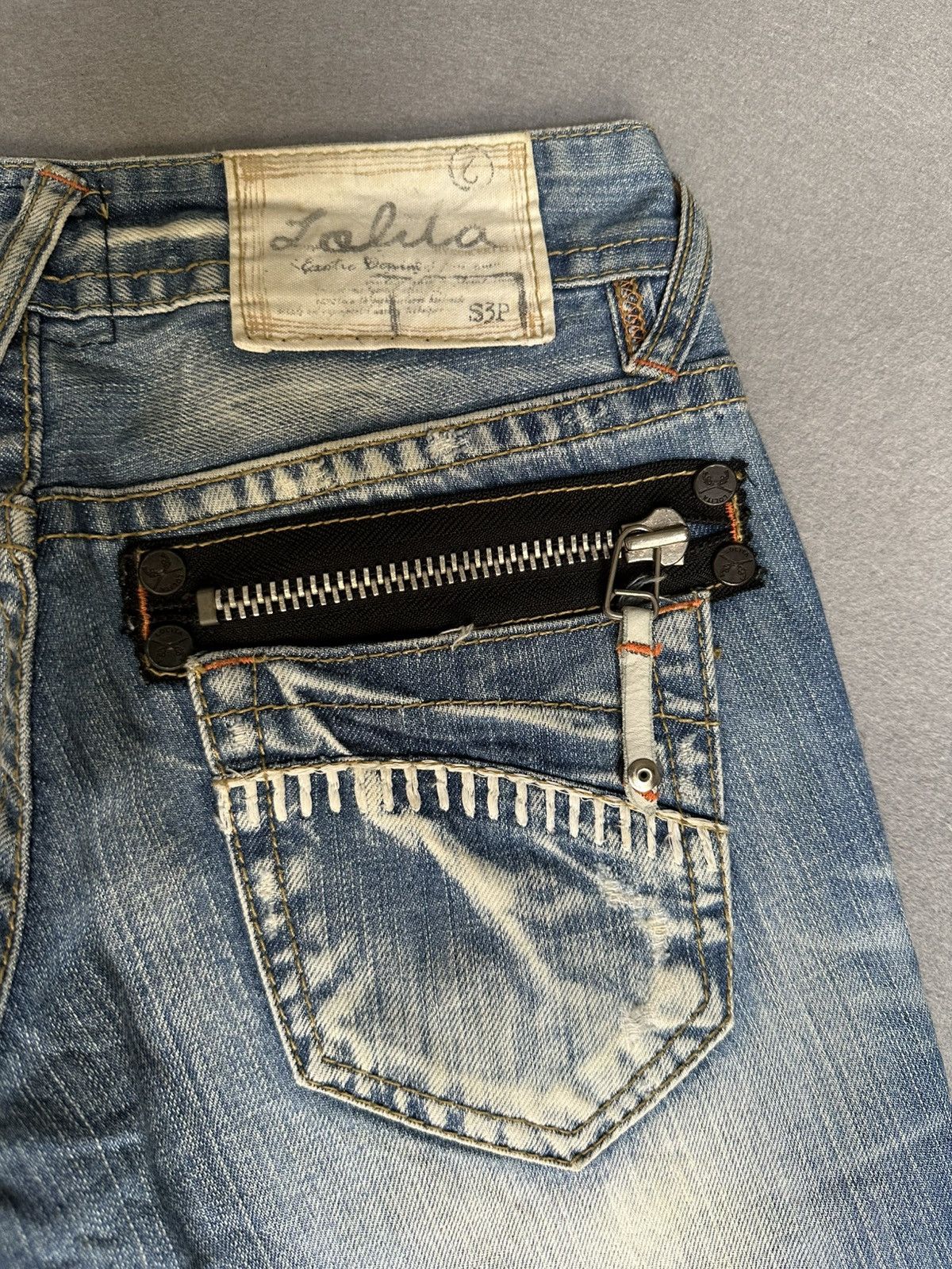 Japanese Brand FLARE Lolita Claw Marks Distressed Denim Size US 29 - 18 Thumbnail