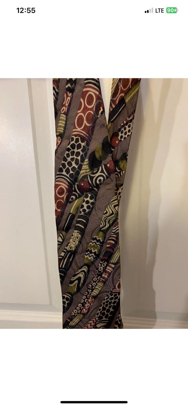 Carlo Palazzi Carlo palazzi tie geometric abstract italian silk 57” Size ONE SIZE - 5 Thumbnail