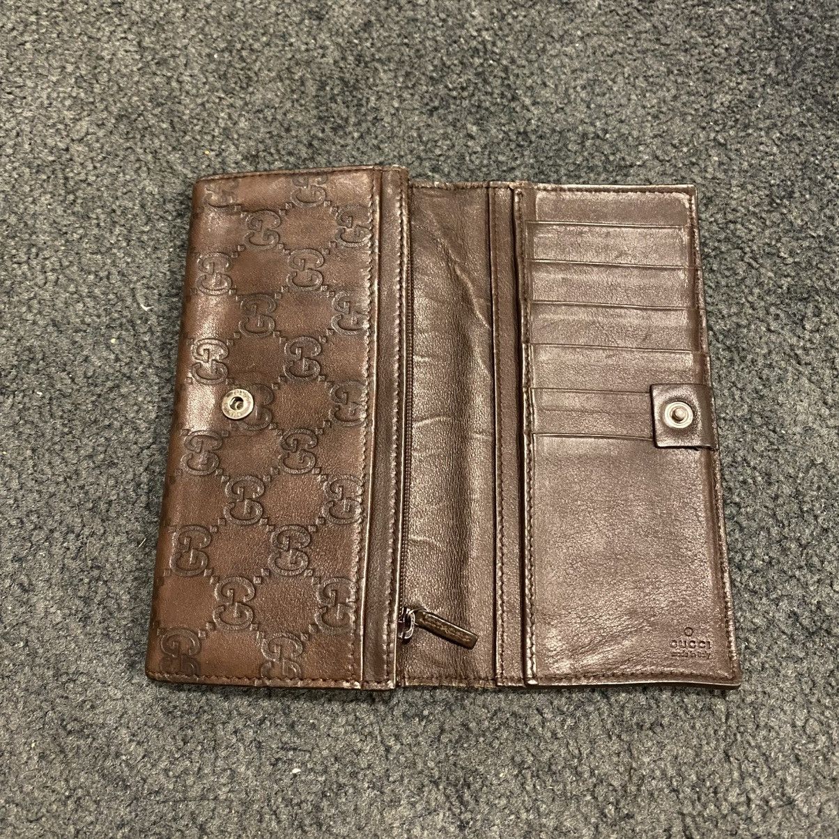 Gucci VINTAGE Y2K GUCCI GG PATTERN LEATHER LONG WALLET Size ONE SIZE - 2 Thumbnail
