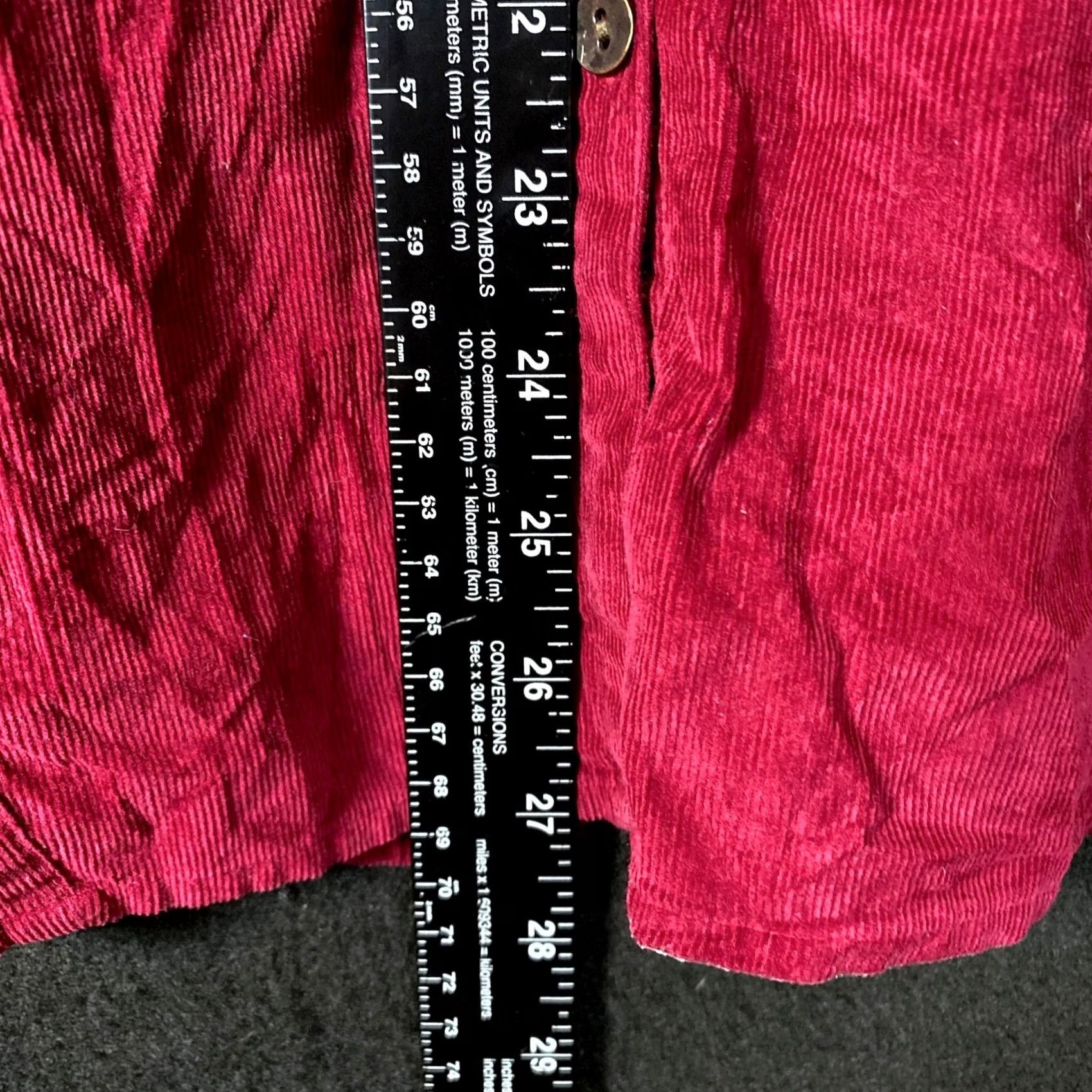 J. Jill J. Jill Shirt Red Maroon Corduroy Collared Button-Up 100% Cotton XS Womens Size XS / US 0-2 / IT 36-38 - 7 Thumbnail