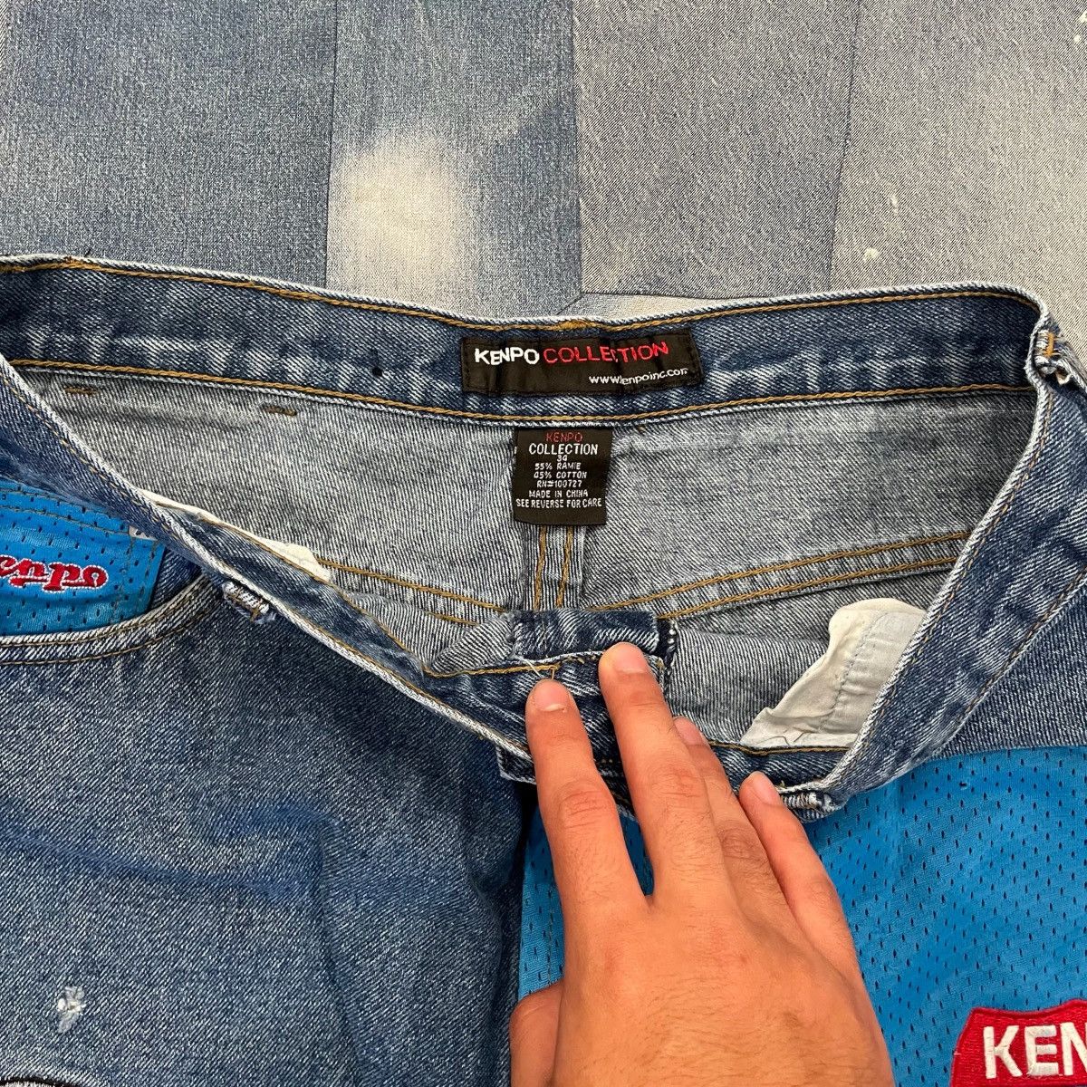 Japanese Brand × Vintage CRAZY Baggy Y2K Harlem Kenpo Denim Size US 32 / EU 48 - 5 Thumbnail