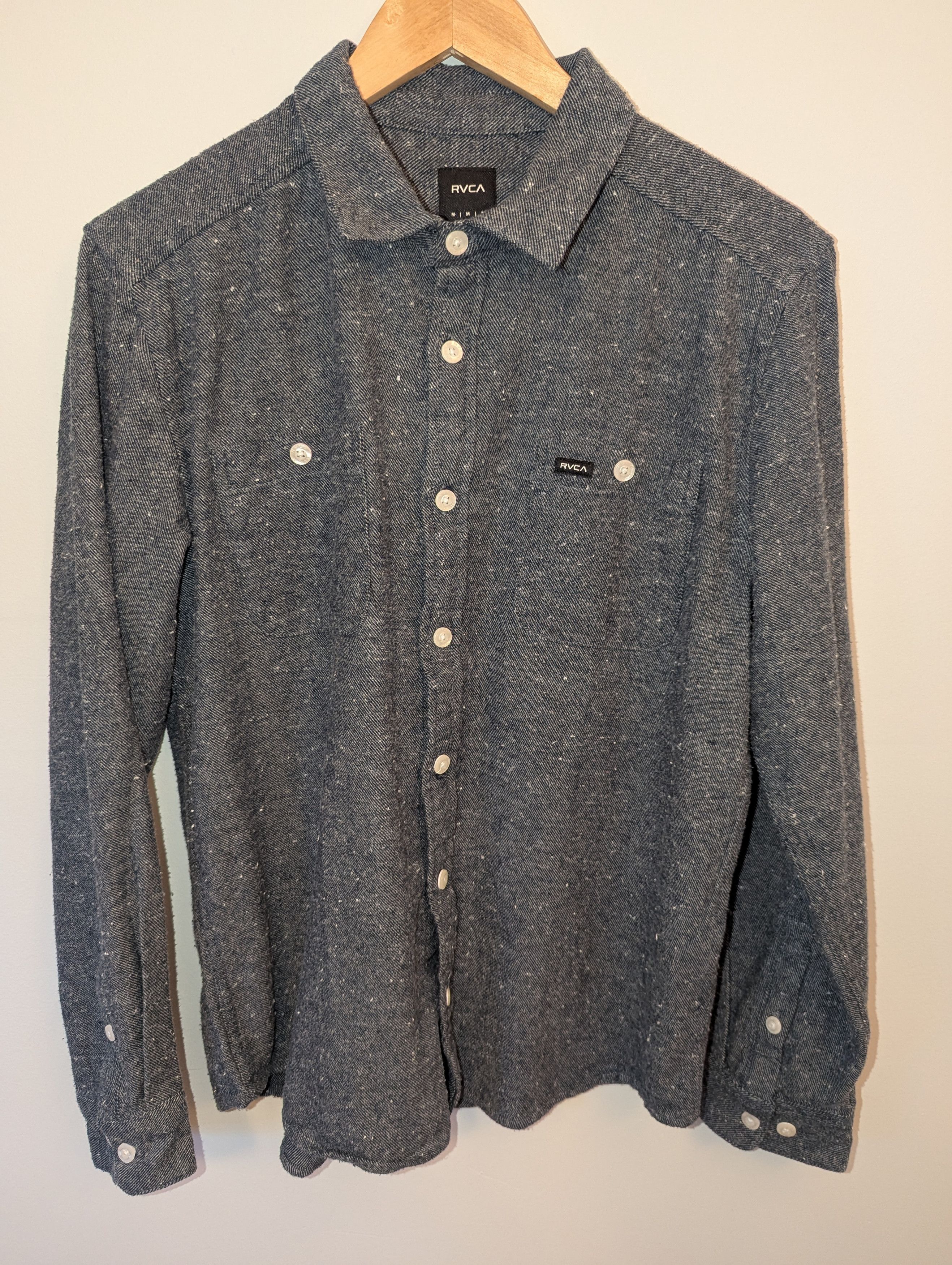 RVCA Men's RVCA Blue Flannel Button-Up Shirt Size US M / EU 48-50 / 2 - 1 Thumbnail