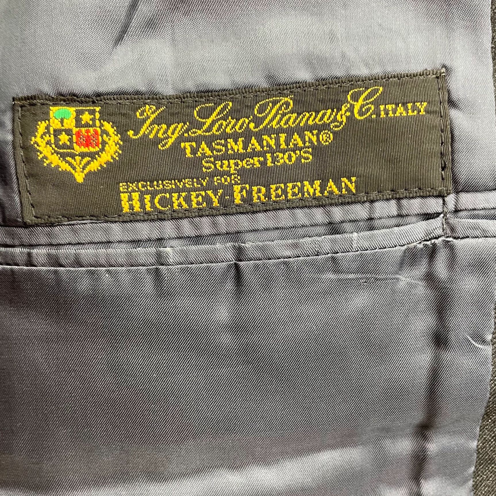 Hickey Freeman x Loro Piana Blazer Madison 100% Wool Gray 42R Two-Button Single-Breasted Notch Lapel Mens Jacket