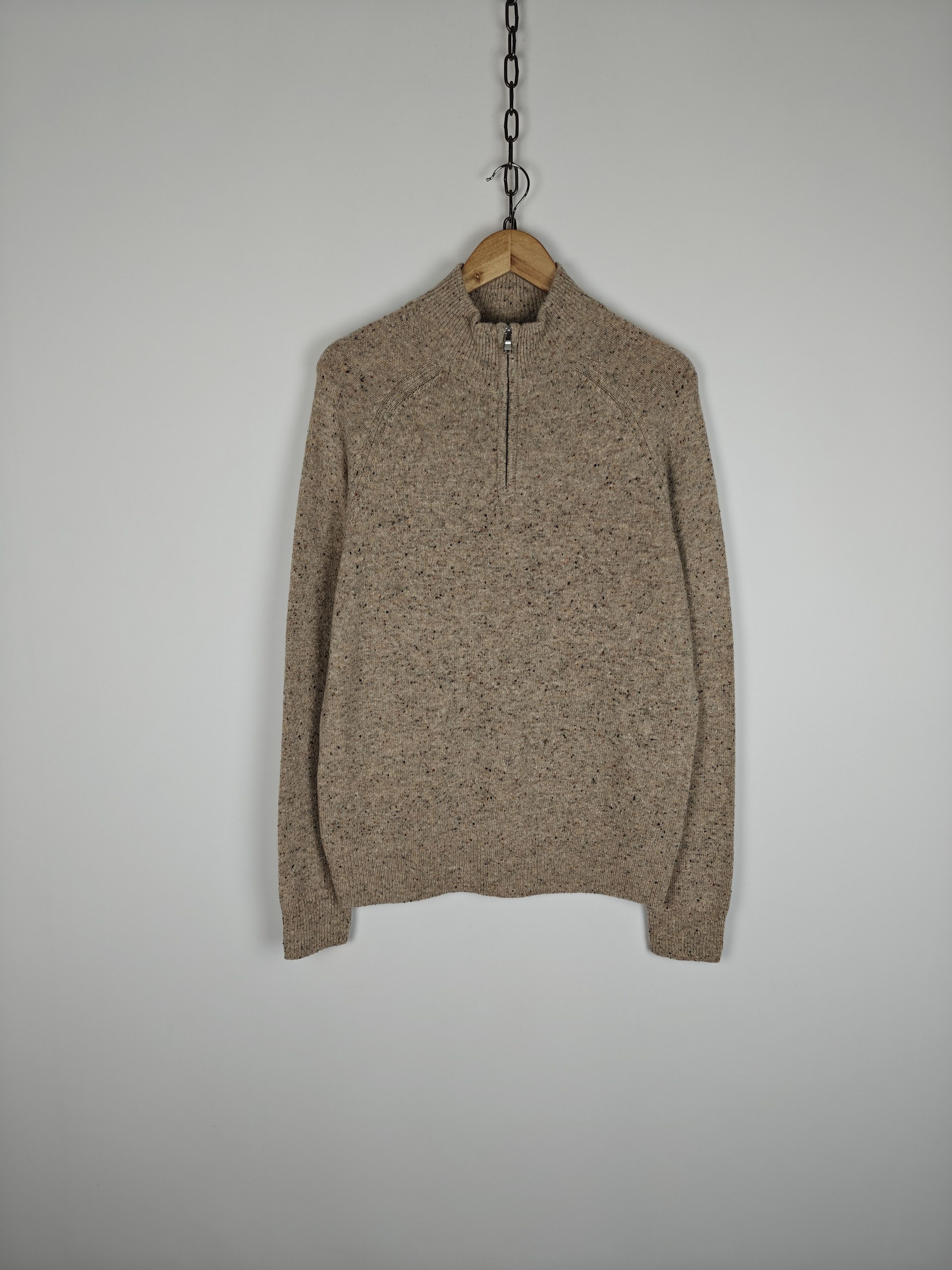 Other John Lewis Woll Sweater Pullover 1/4 Zip Beige size L Size US L / EU 52-54 / 3 - 1 Thumbnail