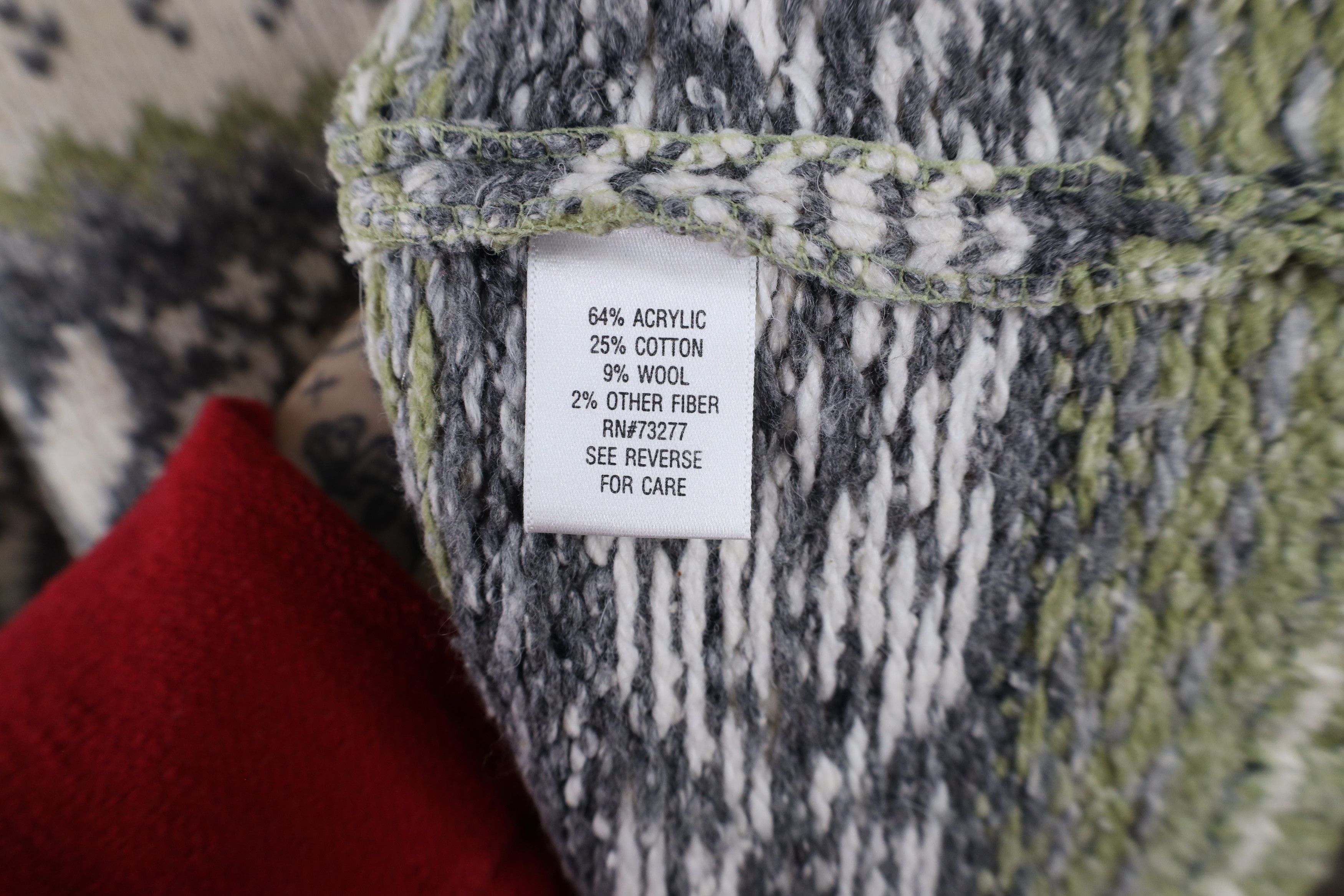Vintage Vintage 90s Streetwear Fair Isle Wool Knit Cardigan Sweater Size XL / US 12-14 / IT 48-50 - 8 Thumbnail