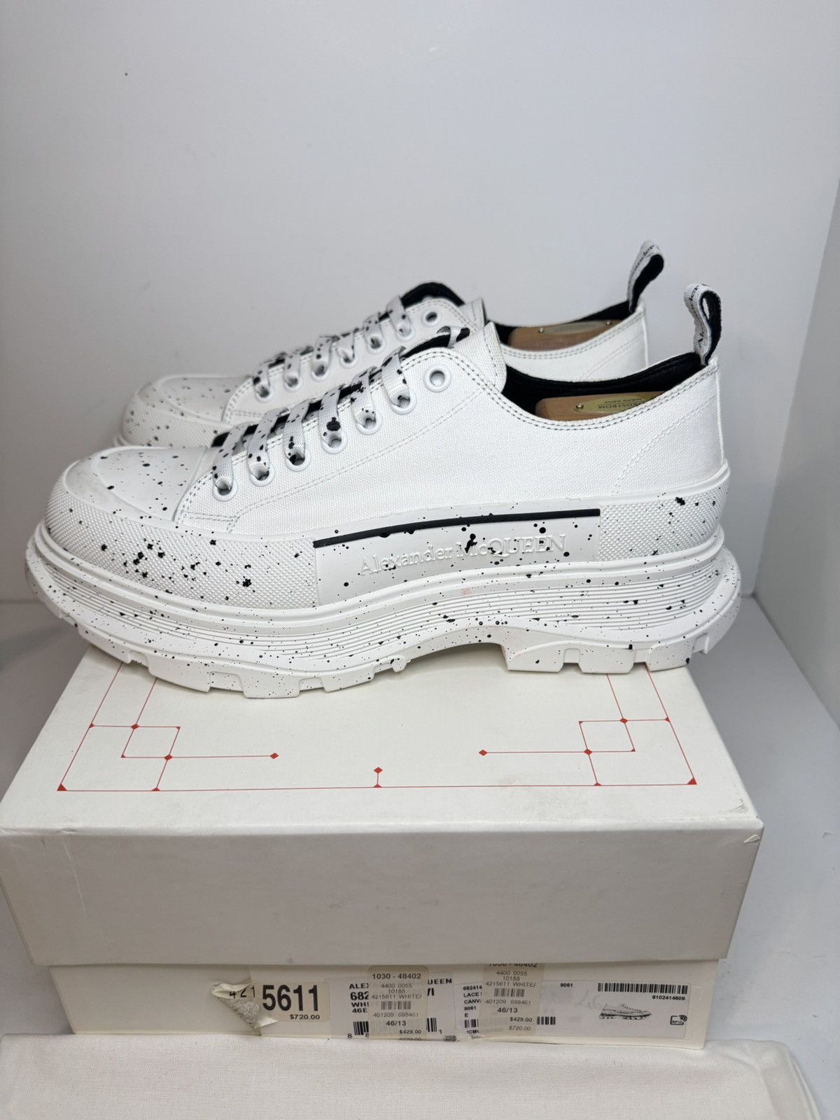 Alexander McQueen Alexander McQueen Tread Slick Speckled White Low Top US 13 Size US 13 / EU 46 - 3 Thumbnail