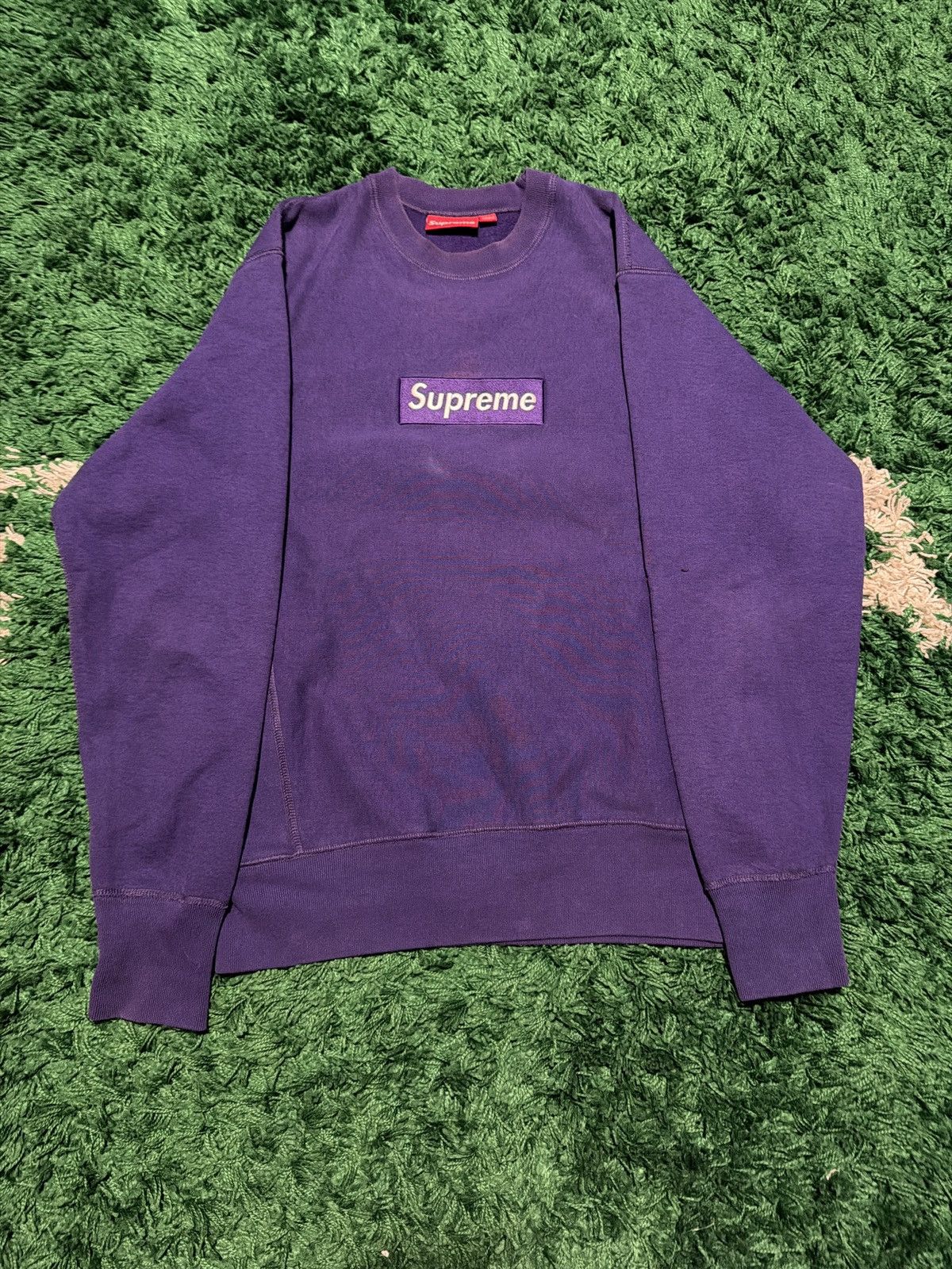 Supreme Supreme Box Logo Crewneck Purple On Purple Fall/Winter 2006 Size US M / EU 48-50 / 2 - 1 Thumbnail