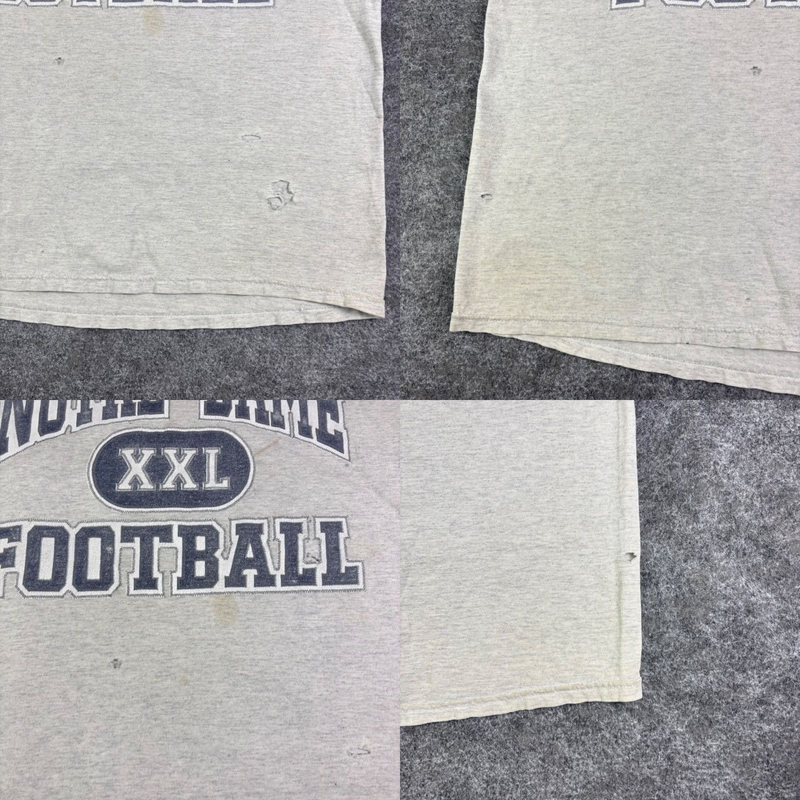 Vintage VINTAGE TNT Notre Dame Football T-Shirt 2XL Heather Grey Distressed Collegiate Shirt Mens Graphics Tee 1990s Big & Tall Size US XXL / EU 58 / 5 - 8 Thumbnail