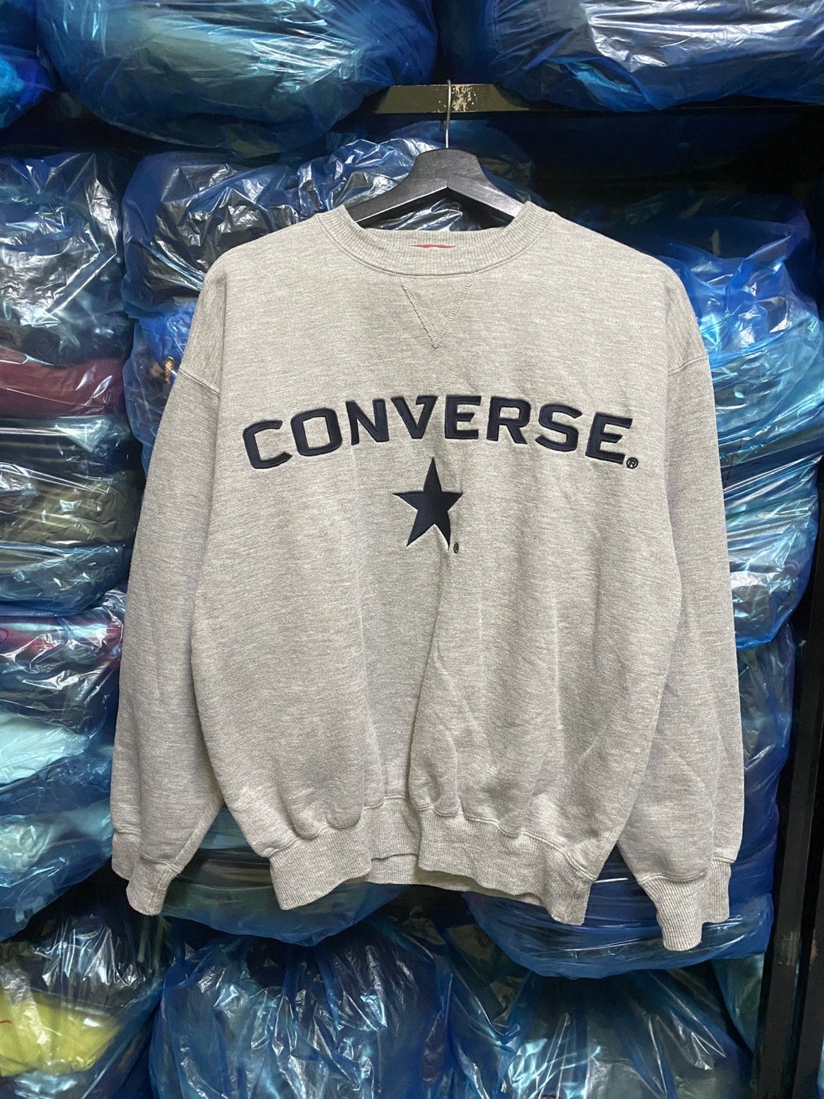 Converse Vintage Converse Japan Grey Sweatshirt Embroidered Star Logo Size US M / EU 48-50 / 2 - 1 Thumbnail