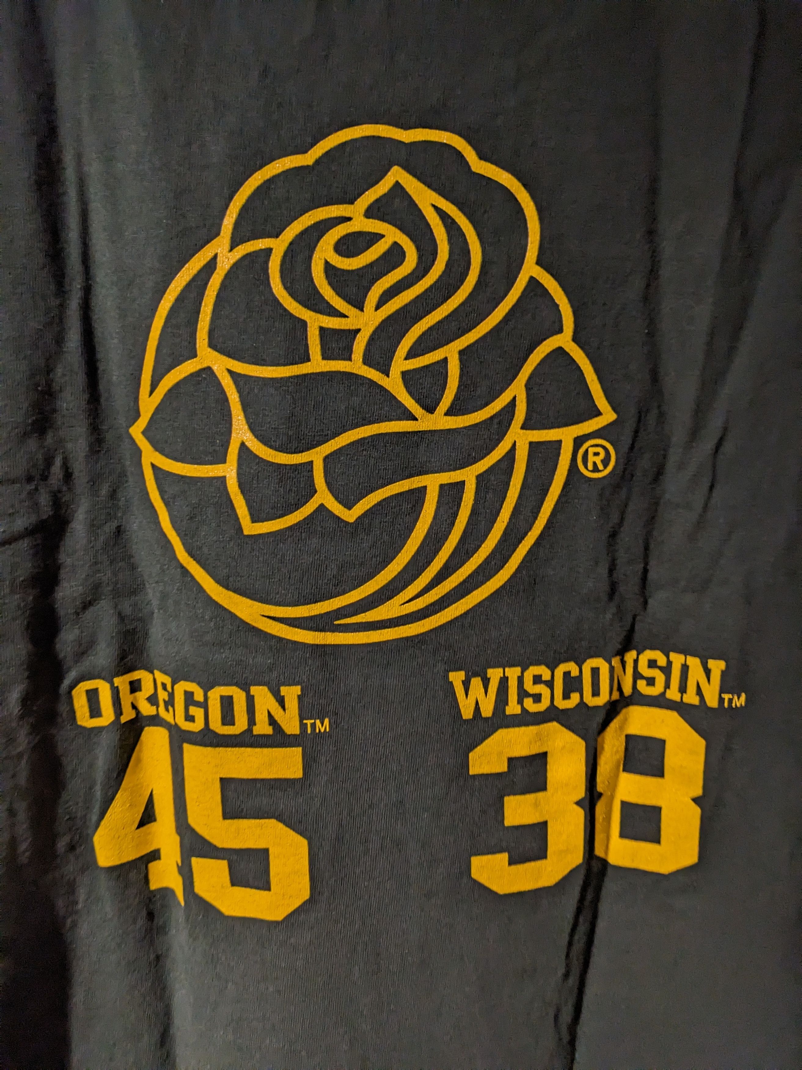 NCAA Vintage 2012 Rose Bowl Champs Oregon Ducks College T-Shirt Size US XL / EU 56 / 4 - 5 Thumbnail