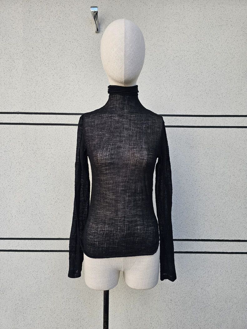 Ann Demeulemeester black long sleeve wool blend t-shirt - dmc Size US M / EU 48-50 / 2 - 1 Thumbnail