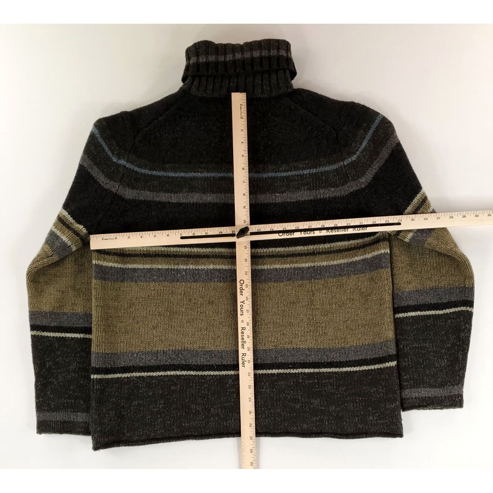 Banana Republic VINTAGE Banana Republic Sweater Mens XL Wool Turtleneck Green Striped 90s Pullover Size US XL / EU 56 / 4 - 6 Thumbnail