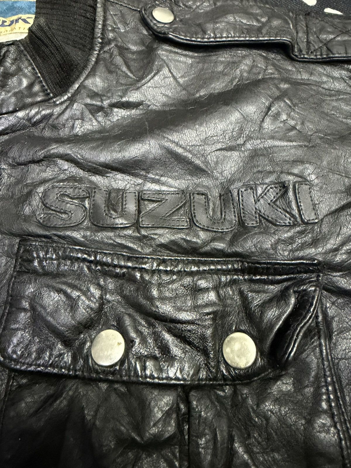Vintage Vintage 90s Team Suzuki Racing Leather Jacket Size US L / EU 52-54 / 3 - 10 Thumbnail