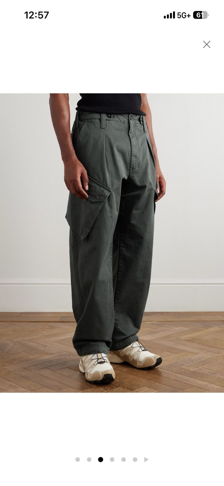 C.P. Company Wide-Leg Pleated Cotton-Garbardine Cargo Trouser Size US 32 / EU 48 - 9 Thumbnail