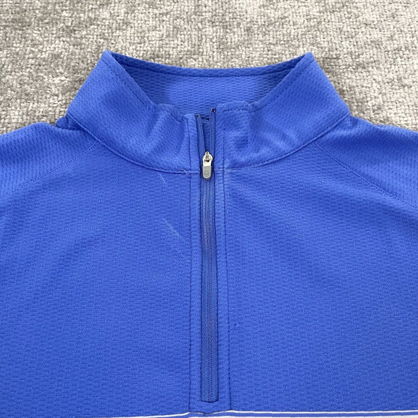 Peter Millar PETER MILLAR Pullover Mens M Blue 1/4 Zip Outdoor Casual Logo Jacket/Coat Mid-Length Regular Stand-Up Collar Size US M / EU 48-50 / 2 - 2 Thumbnail