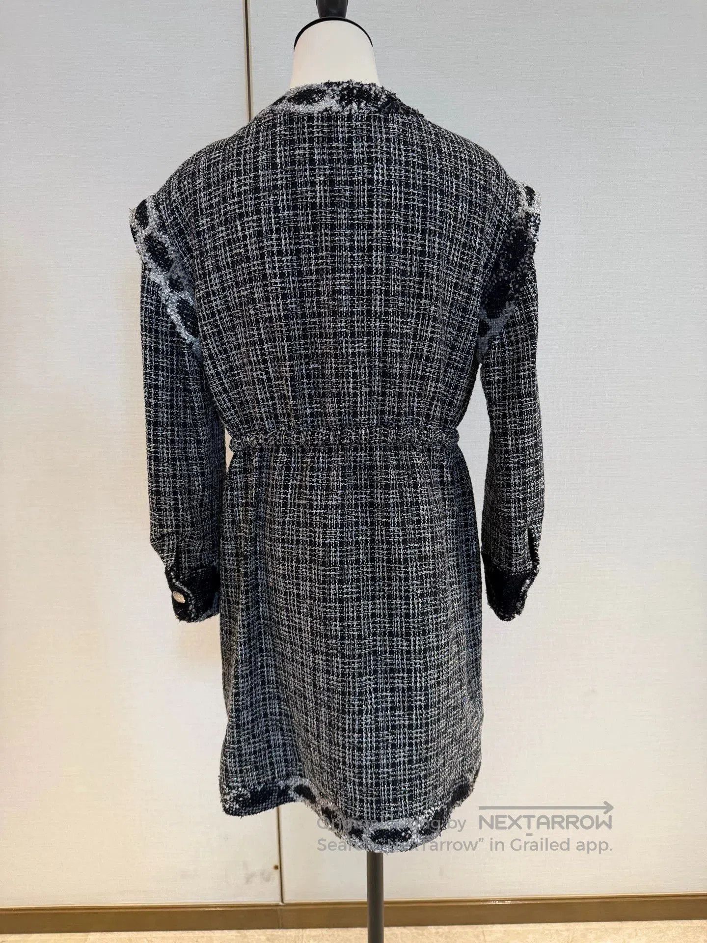 Chanel Chanel Black Silver Tweed Coat Dress. Size US S / EU 44-46 / 1 - 2 Thumbnail
