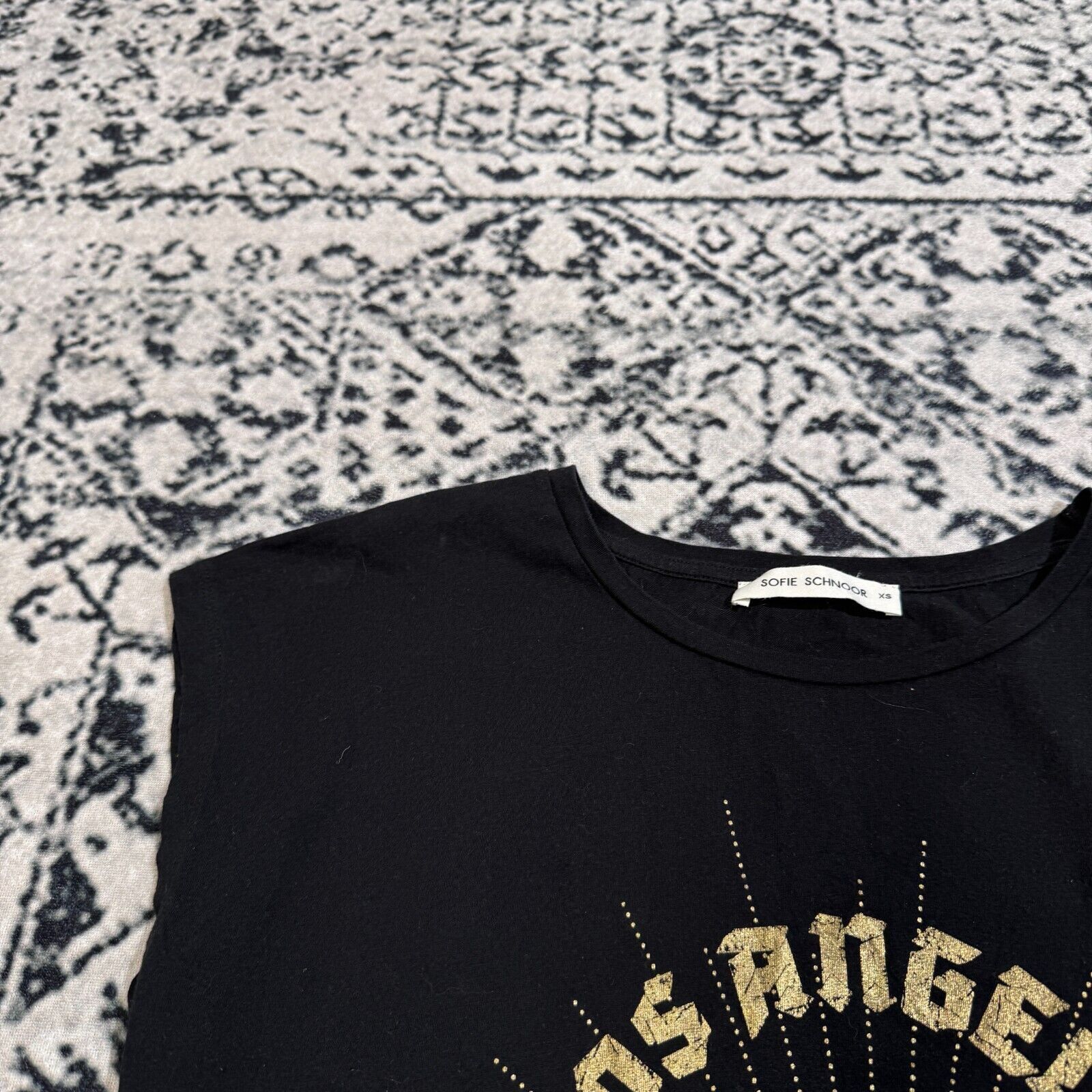 Vintage Vintage Sophie Schnoor Women's Black Cotton T-Shirt Size XS Size US XS / EU 42 / 0 - 10 Thumbnail