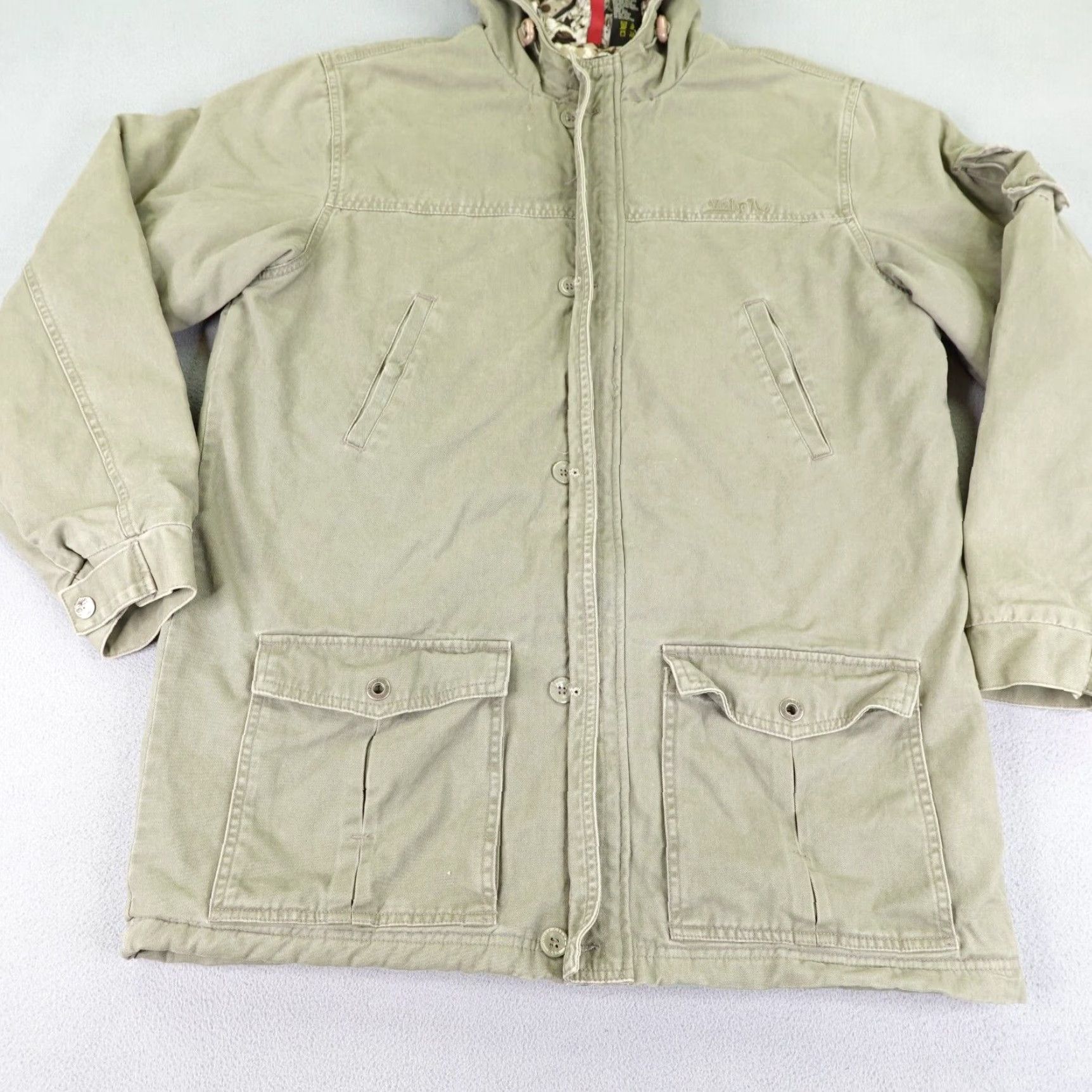 Quiksilver VINTAGE Quiksilver Jacket Mens XL Khaki Tan Quilted Field Utility Coat Zip Button Up Size US XL / EU 56 / 4 - 3 Thumbnail