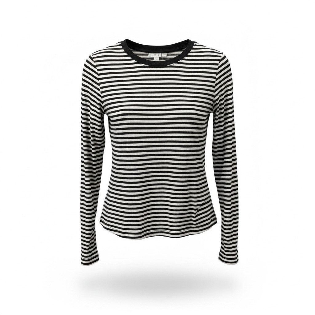Loft LOFT Long Sleeve Top Women’s Medium (8–10) Black White Size M / US 6-8 / IT 42-44 - 1 Thumbnail
