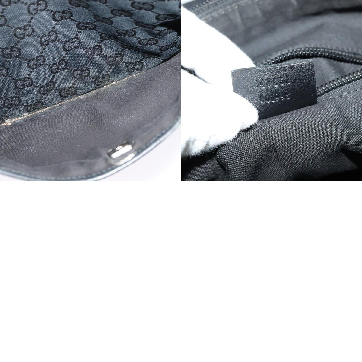 Gucci GUCCI GG Canvas Shoulder Bag Black Silver Size ONE SIZE - 13 Thumbnail