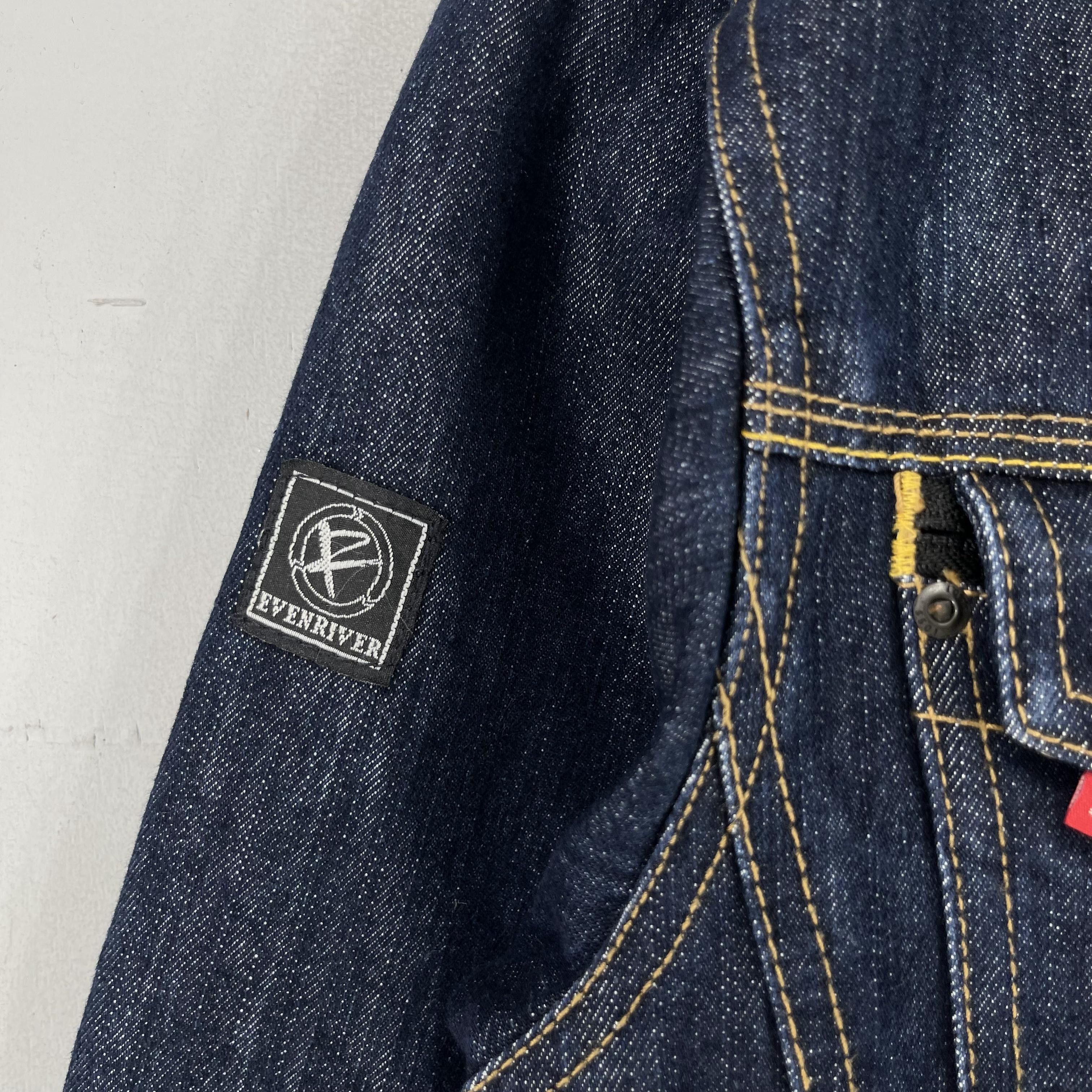 Japanese Brand × Vintage VintageENRIVER Denim Trucker Zipper Dark Washed Jacket Size US M / EU 48-50 / 2 - 4 Thumbnail