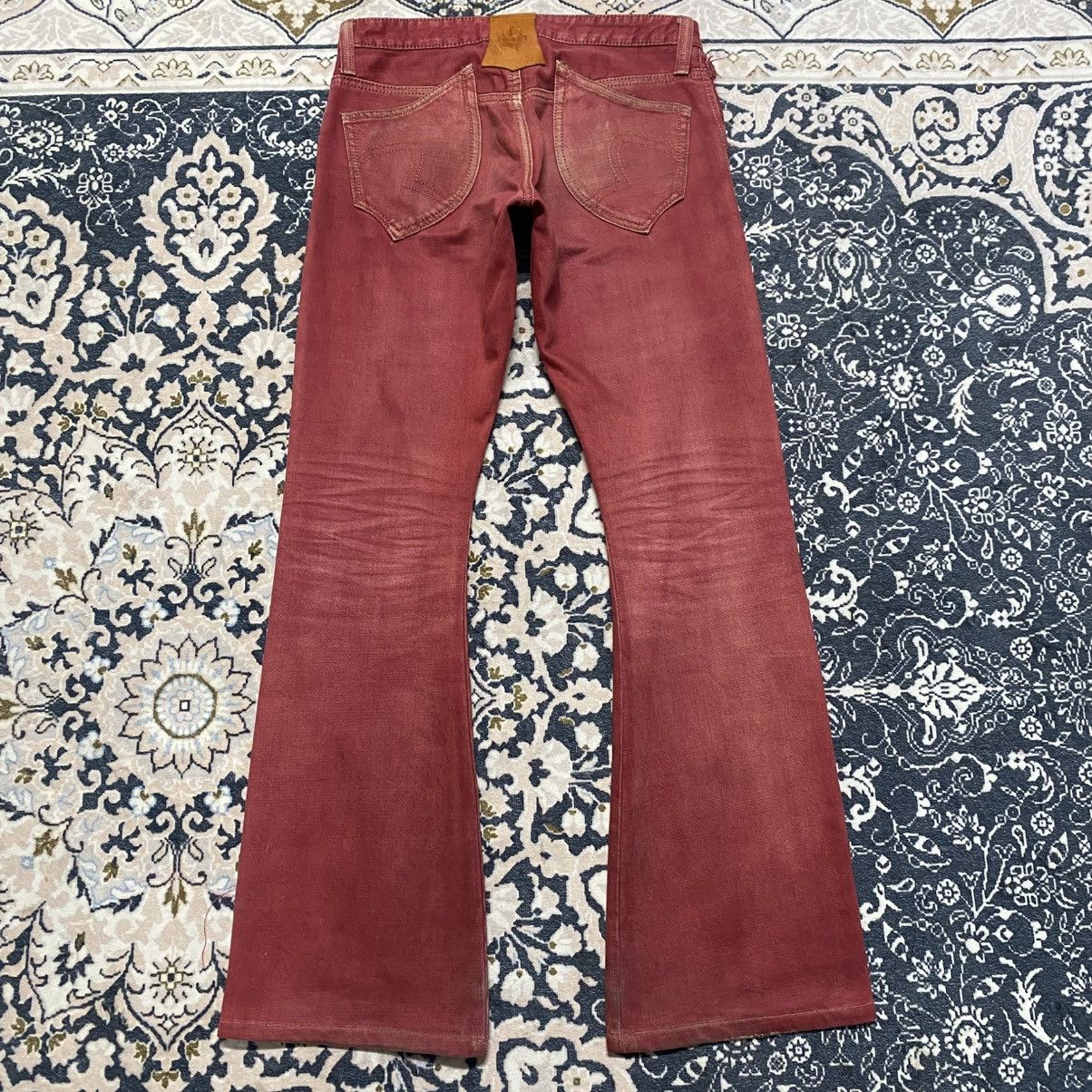 Obelisk Obelisk Red Blood Hole Distressed Denim Flare Jeans Size US 29 - 25 Thumbnail