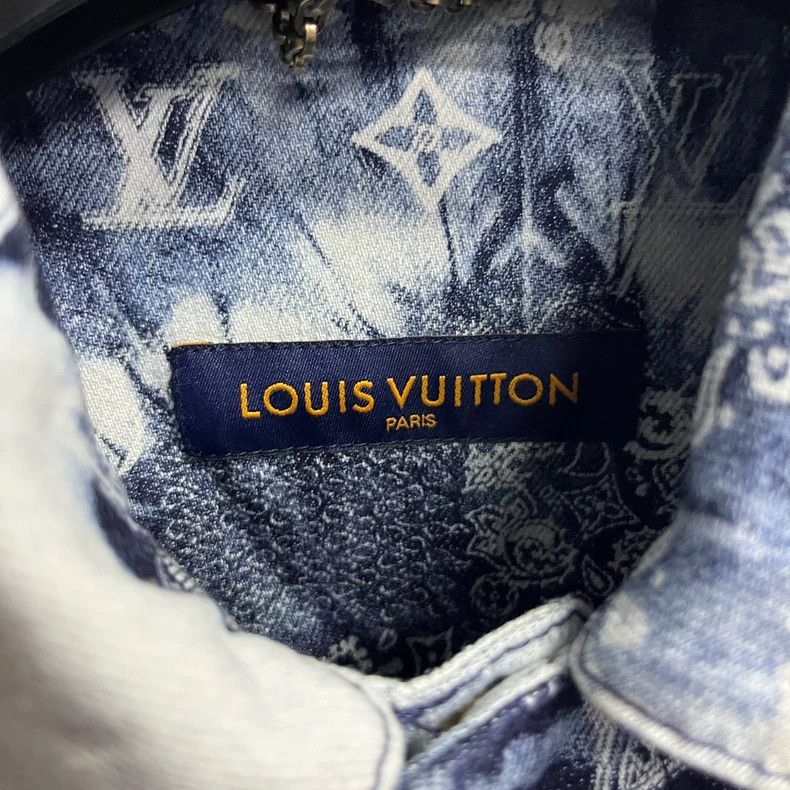 Louis Vuitton Louis Vuitton Navy Denim Cashew Flower Tie-Dye Logo Print Size US XS / EU 42 / 0 - 3 Thumbnail